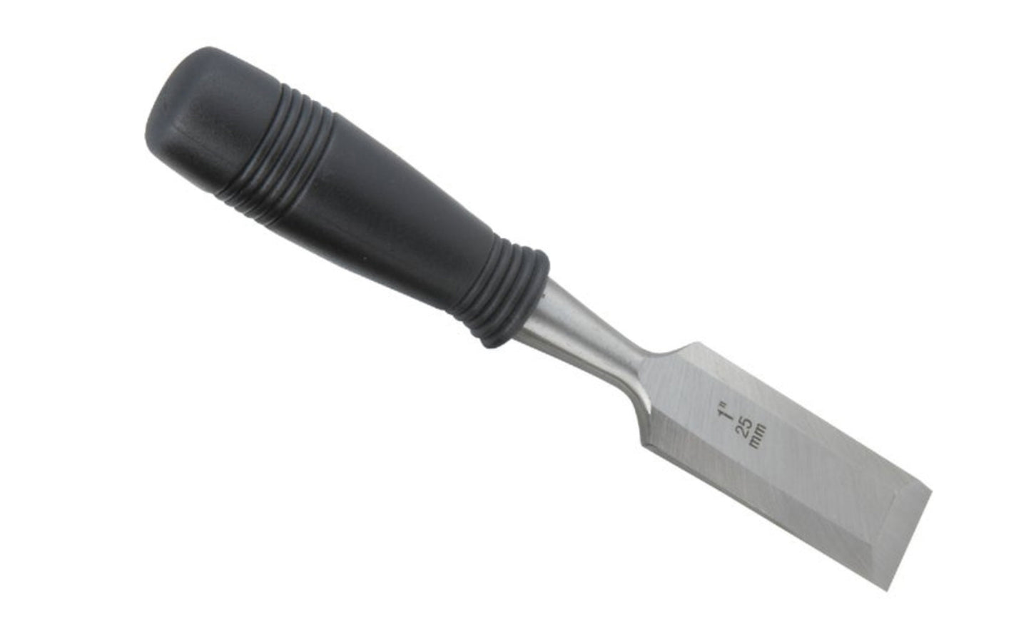 A basic and economical 1" width wood chisel. Handle is made from high-impact plastic. Includes plastic blade cap.