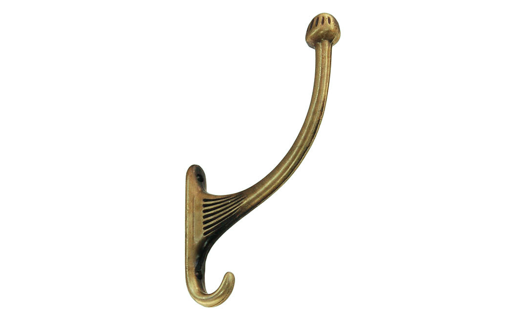 Solid Brass Hall Tree Hook ~ Unlacquered Brass – Hardwick & Sons
