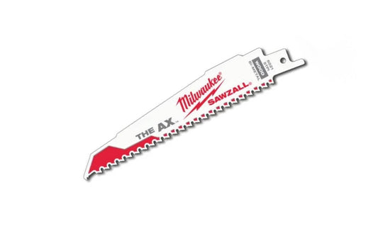 Milwaukee 6" Reciprocating Saw Metal Blade - 5T - 48-00-5021 SINGLE. 6" overall length. 5 TPI. Sold as a single recip blade. "Demolition" Made in USA.