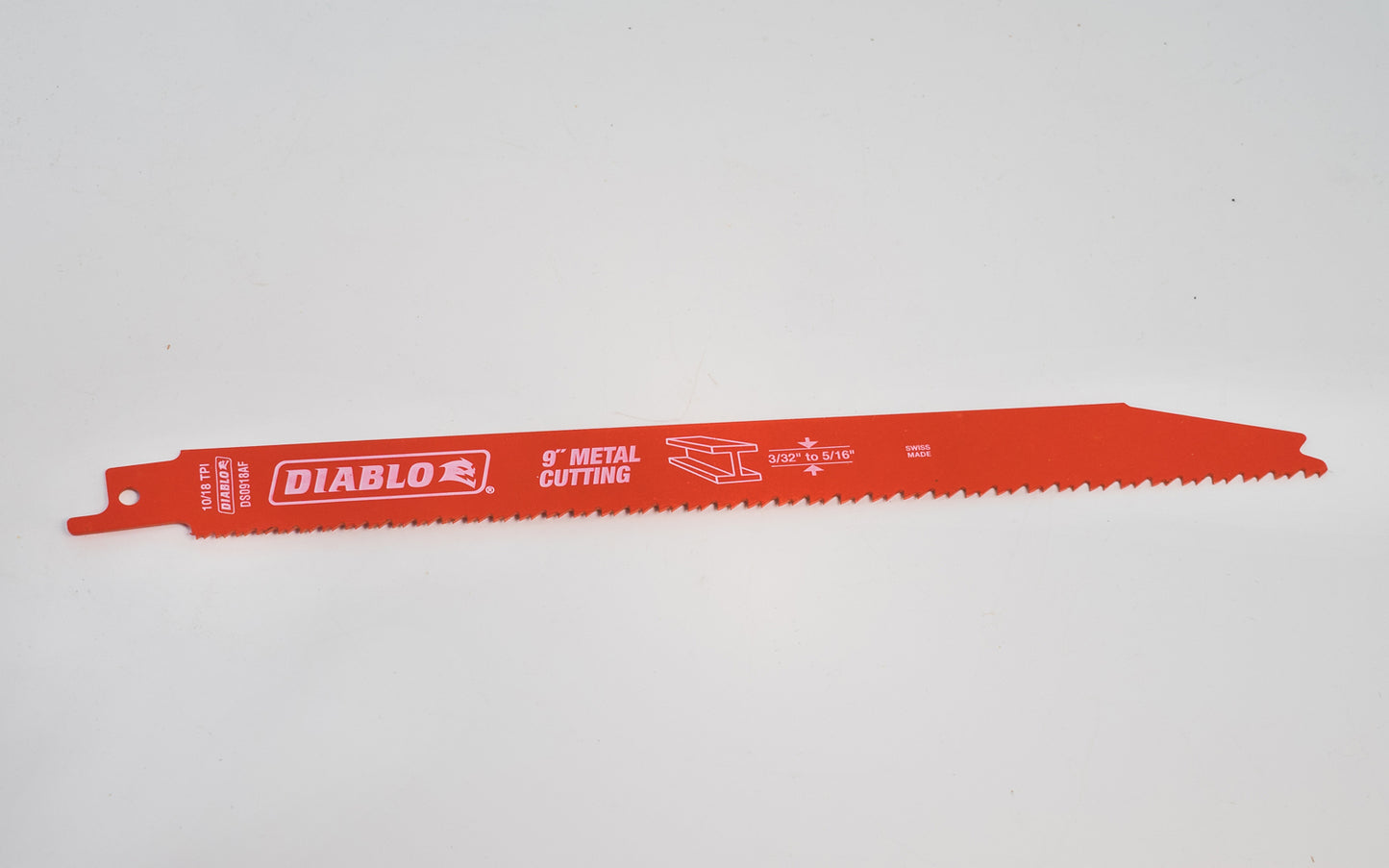 Diablo 9" Metal Cutting Reciprocating Saw Blade - 10 / 18 TPI. Model DS0918AF. Swiss made.