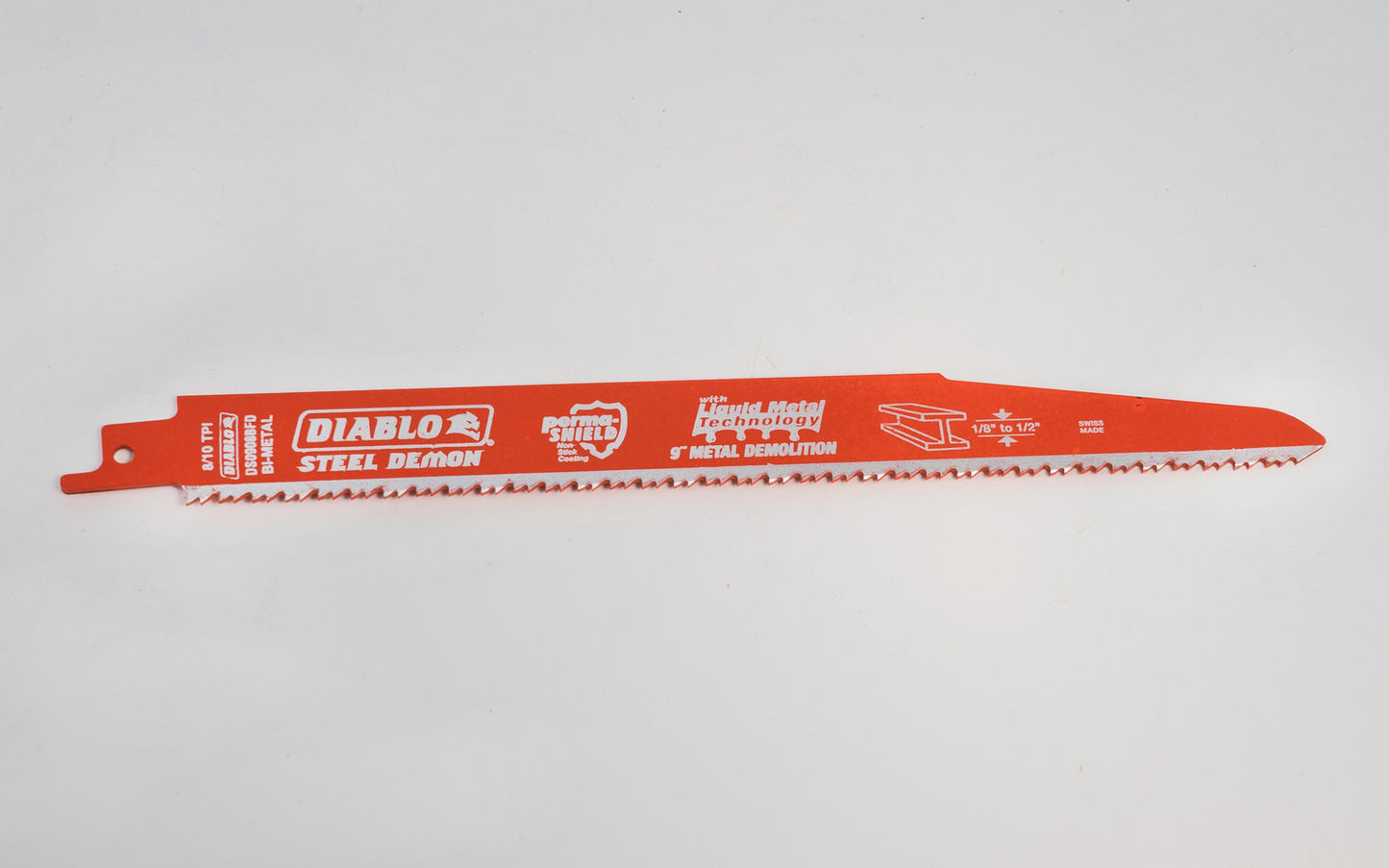 Diablo 9" Metal Cutting Reciprocating Saw Blade - 8 / 10 TPI. Model DS09088FD. Swiss made.