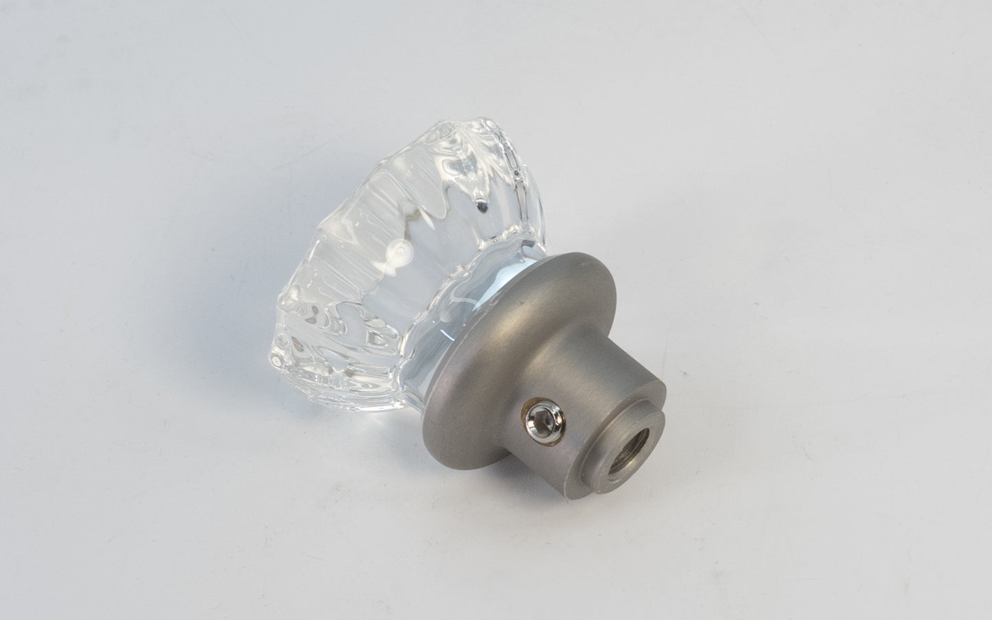 Glass Doorknob with Brushed Nickel Base - USED