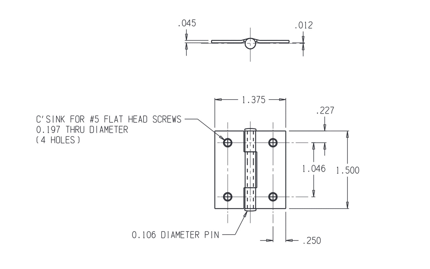 1-1/2" stainless narrow hinges designed for lightweight small doors, chests, cabinets, etc. Made of stainless steel material. Non-removable pin. The tight pin allows left or right hand applications. Sold as two hinges in pack. National Hardware Model No. N348-979.