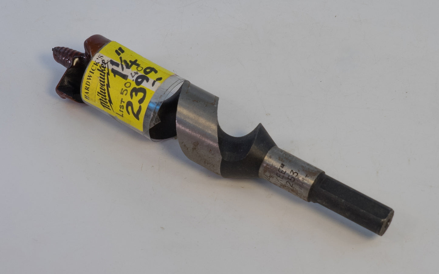 Milwaukee 1-1/4" Ship Auger Bit - Old Stock - Old stock unused item. Made in Taiwan. Model 48-13-1253.