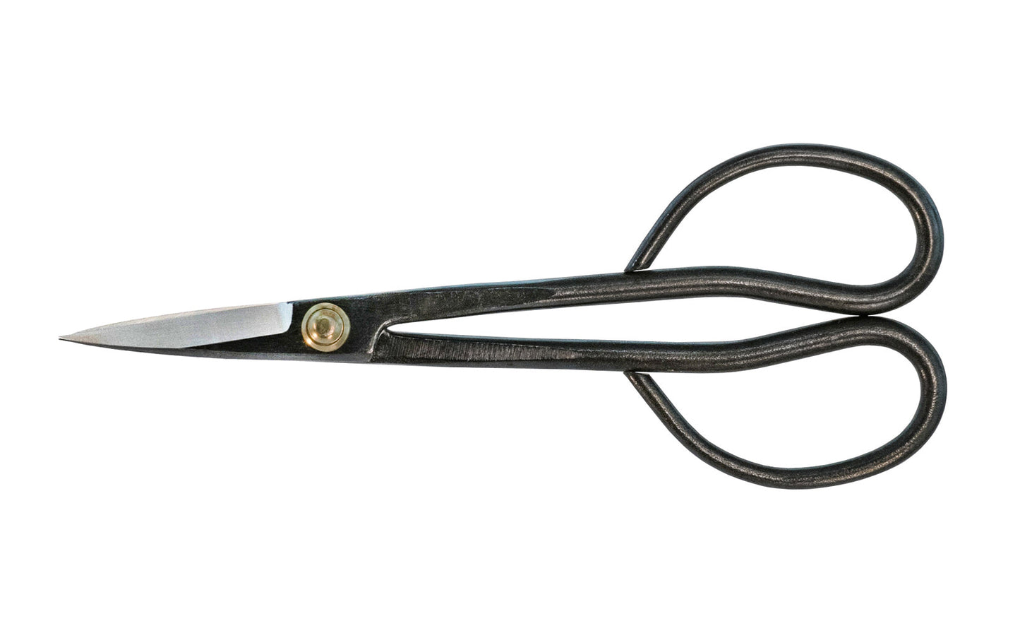 These Japanese 180 mm Koeda-Kiri Hasami Shears are high quality snips great for Bonsai, bud cutting, floral thinning, & multi-purpose outdoor garden work. The body is long & narrow. Very good for trimming inside dense foliage. High carbon steel, the cutting edges are sharp & cut nicely. Bonsai Snips. Made in Japan.