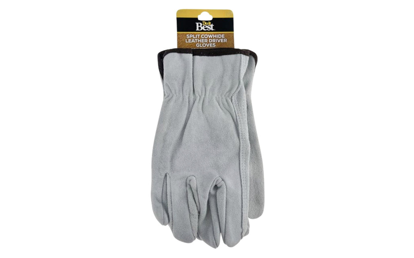 Split Cowhide Leather Gloves - XL. Unlined brushed suede cowhide leather glove with a shirred wrist. Double stitched index finger for strength. Gunn cut. Keystone thumb for maximum mobility. Good abrasion resistance. Open cuff with shirred elastic back for a secure fit. Sold as one pair each. Extra Large.