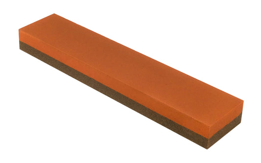 Norton combination coarse / fine grit Inida bench stone produces keen, long-lasting edges with its combination of coarse & fine grit aluminum oxide abrasive. Use with oil. Ideal for clean deburring, it will produce sharp edges & quality finishes. 11-1/2" length  x  2" width  x  1" thickness. Norton Model IB2.