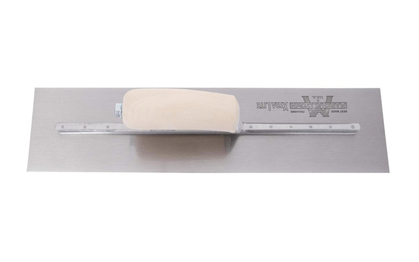 Marshalltown 16" x 4" Finishing Trowel with a blade that is tempered, ground, and polished for enhanced performance. Model MXS66.