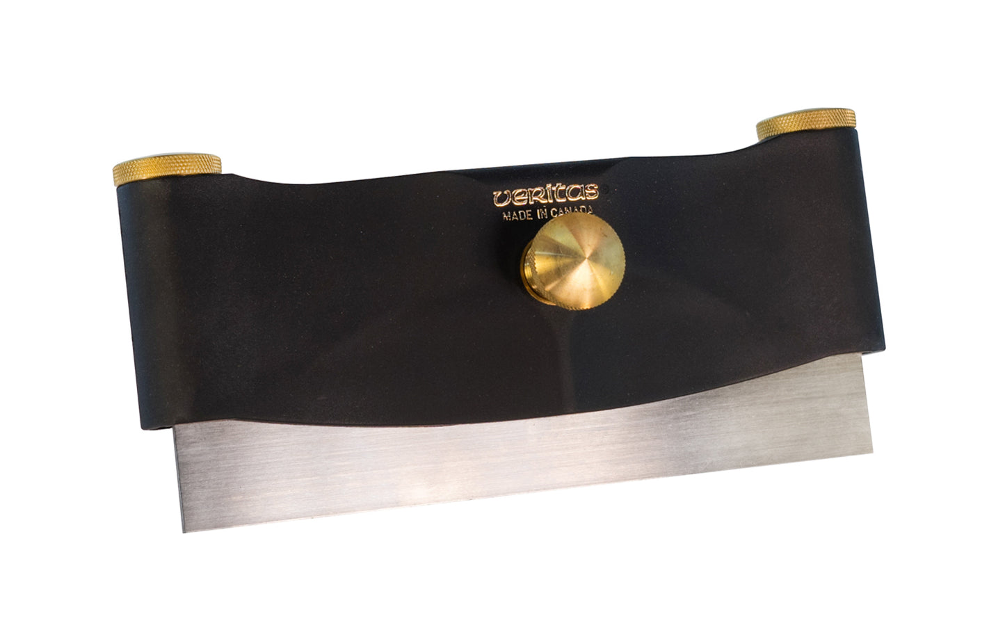 Veritas Scraper Holder Model 05K33.01. Holds a bowed scraper effortlessly - Reduces hand fatigue. Holds any 6" (150 mm) scraper with a thickness of .015" (1/64") to .046" (3/64"). Comes with a .032" Veritas Super-Hard Milled Cabinet Scraper. Made in Canada. 722356219003. Veritas Model 05K33.01