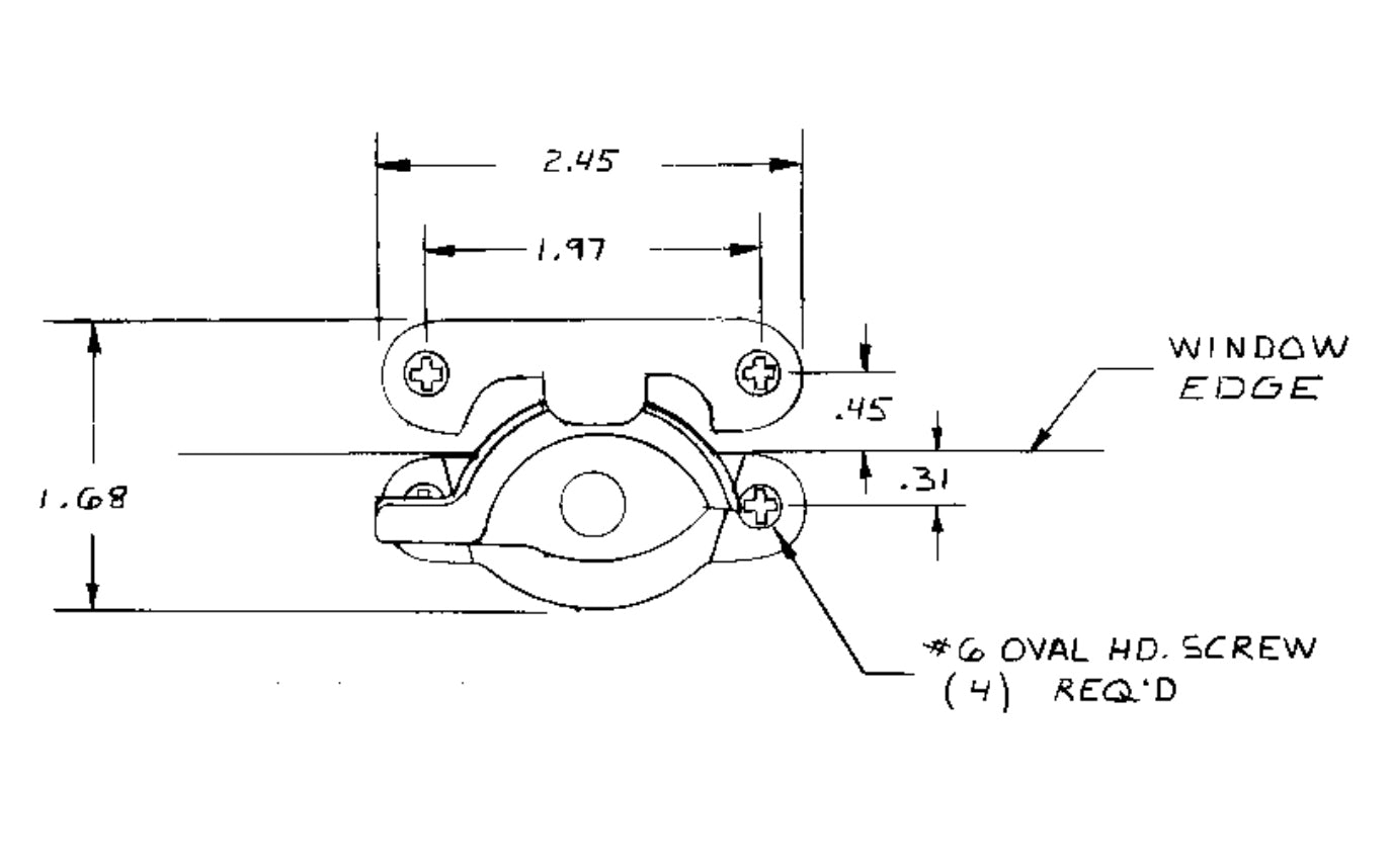 A basic and economy crescent-type window sash lock is designed for double-hung windows. Made of zinc die-cast material with nickel finish. National Hardware Model No. N325-381.