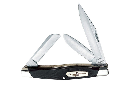Buck Knives 301 Stockman Pocket Knife ~ Black with Nickel Silver Bolsters