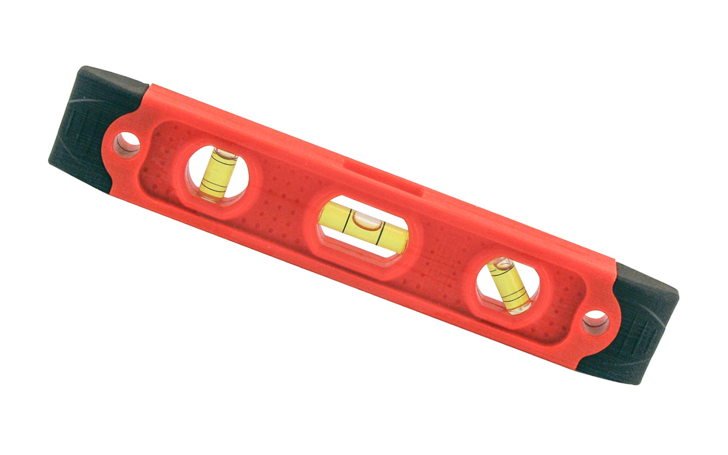 Mayes 9" Poly Magnetic Torpedo Level ~ Model No. 10194 ~ Durable lightweight plastic frame ~ Protective end caps will not mar surfaces ~ Accurate to within .001