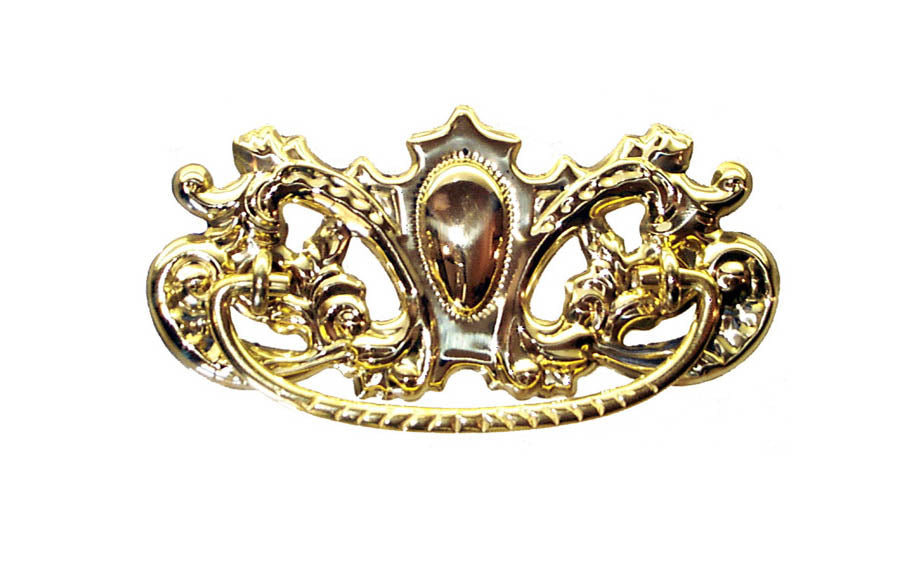 Brass Victorian Drop Pull ~ 3" On Centers - Non-Lacquered Brass (will patina over time) ~ Vintage-style Hardware · Traditional & classic ~ Made of high quality solid brass material ~ 3" spacing of screw holes ~ Includes an ornate stamped brass backplate ~ Designed in a traditional Victorian style, but suitable for different traditional & period decors ~ Ornate style