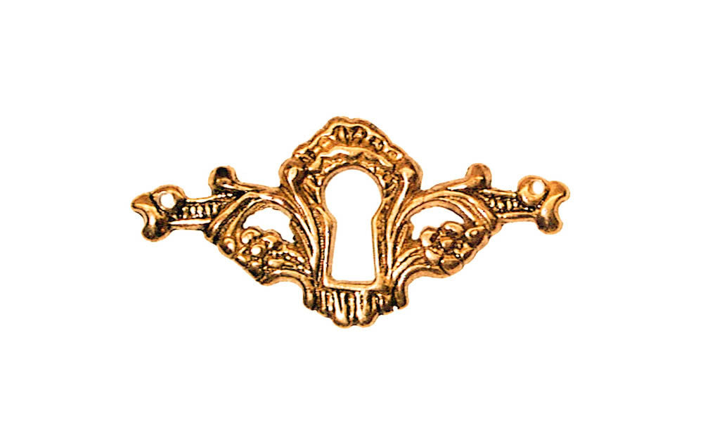 Solid Brass Elegant Keyhole ~ Non-Lacquered Brass (will patina naturally over time)