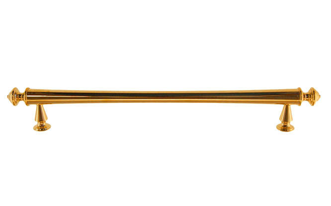 Solid Brass Elegant Handle ~ 7" On Centers ~ Non-Lacquered Brass (will patina naturally over time)
