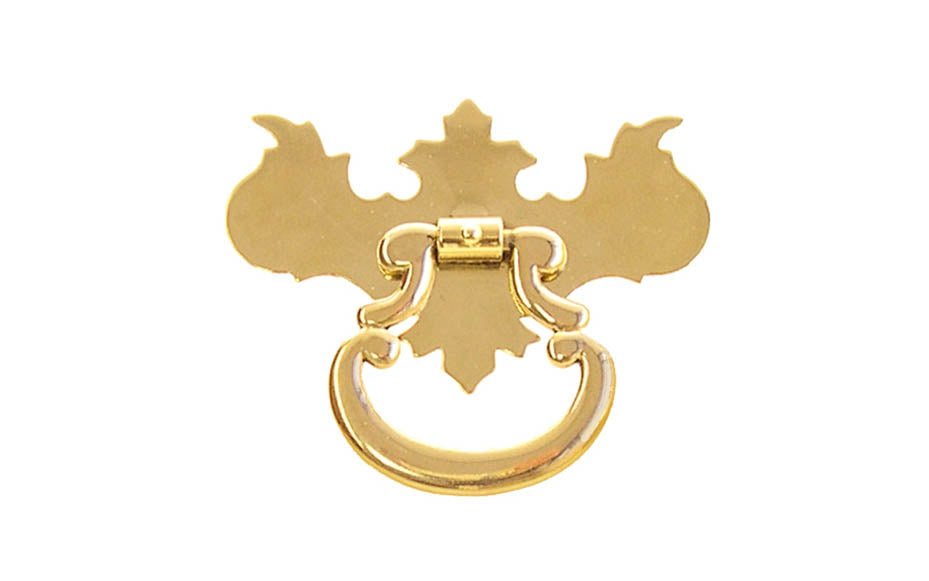 Solid Brass Chippendale Drop Pull - Non-Lacquered Brass (will patina over time)