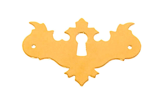Solid Brass Chippendale Keyhole ~ Non-Lacquered Brass (will patina naturally over time)
