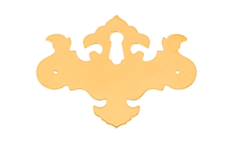 Solid Brass Chippendale Keyhole ~ Non-Lacquered Brass (will patina naturally over time)