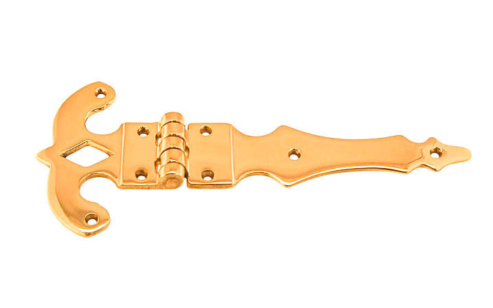 Solid Brass Large Ice Box Hinge ~ Non-Lacquered Brass Finish (will patina naturally over time)