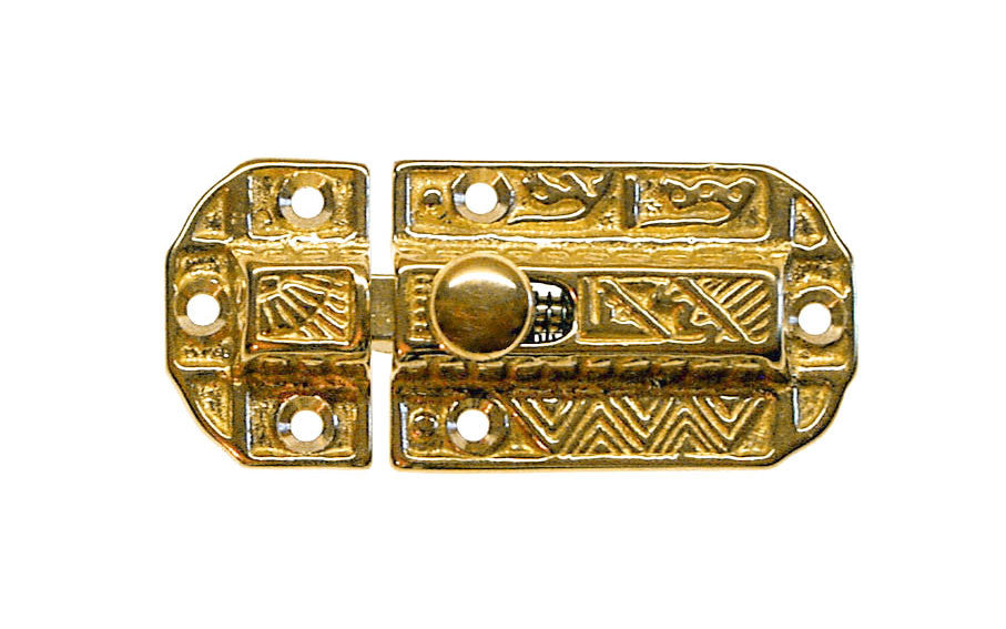 Ornate Spring-Loaded Solid Brass Latch Catch