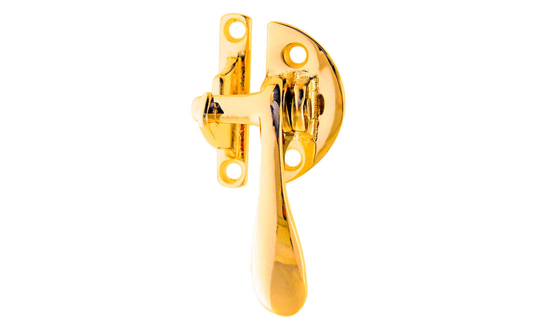 Solid Brass 3/8" Offset Latch ~ Right Hand ~ Non-Lacquered Brass (will patina naturally over time)