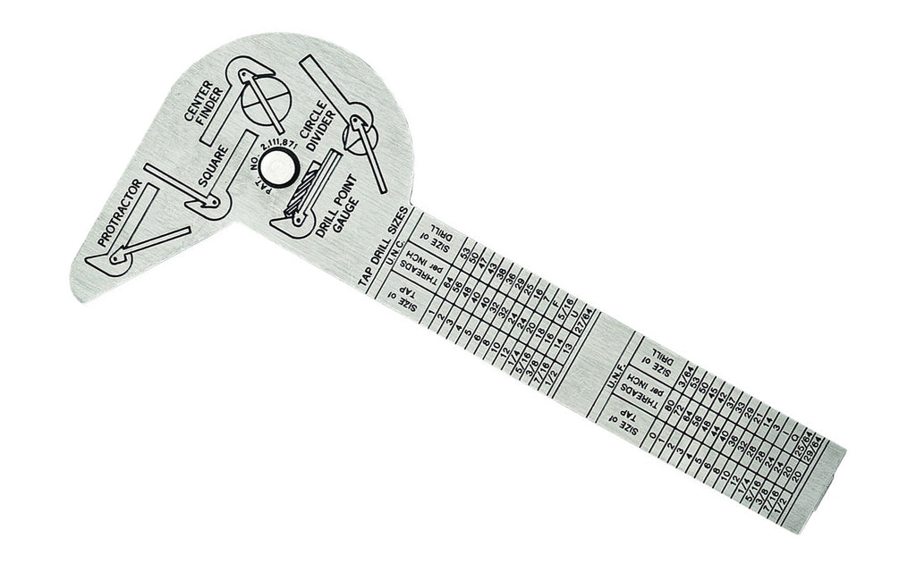 Center Finding Rule and Bevel Gauge Standard Imperial Measurements