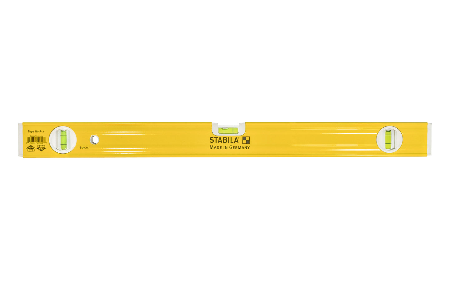 Stabila 24" (60 cm) Level ~ Type 80-A-2 - No. 29024 ~ Made in Germany - Level is especially suitable for use in the fields of tiling, carpentry, landscape work, as well as reinforced concrete construction