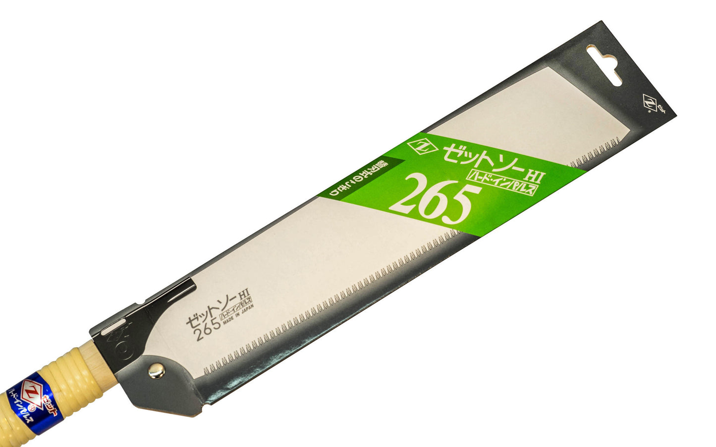 Made in Japan · Z-Saw #H-265 | #15003 ~ Crosscut Teeth: 15 TPI ~ Great general purpose pull-saw ~ Impulse Hardened Teeth ~ With no metal spine back, it allows you to do all kinds of cuts, including miter cuts, deep cuts, quick cut-offs at 90°, or other unusual cuts ~ Great for general lumber, soft & hard woods