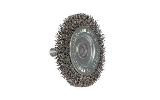 Alfa Tools 2" Coarse Wire Wheel - 1/4" Shank. 0.012" Wire Diameter. 6000 RPM max. All-steel construction. Applications include deburring, blending, removal of rust, scale, dirt, & finish preparation prior to painting or plating.  Made by Alfa Tools.   