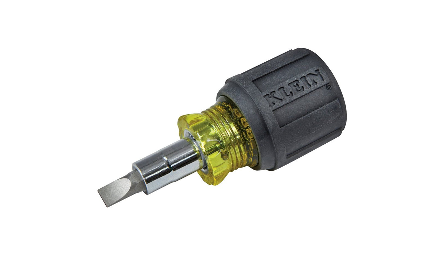 Klein Tools - Model No. 32561 - Made in USA - Cushion-Grip handle for greater torque & comfort - No. 1 Phillips - No. 2 Phillips - 1/4" Slotted - 3/16" Slotted - 1/4" Nut Driver - 5/16" Nut Driver - Multi Bit Klein Screwdriver - Nut Driver - Mini Multi-Bit Stubby - Klein Stubby - Stubby Multi - 092644325618