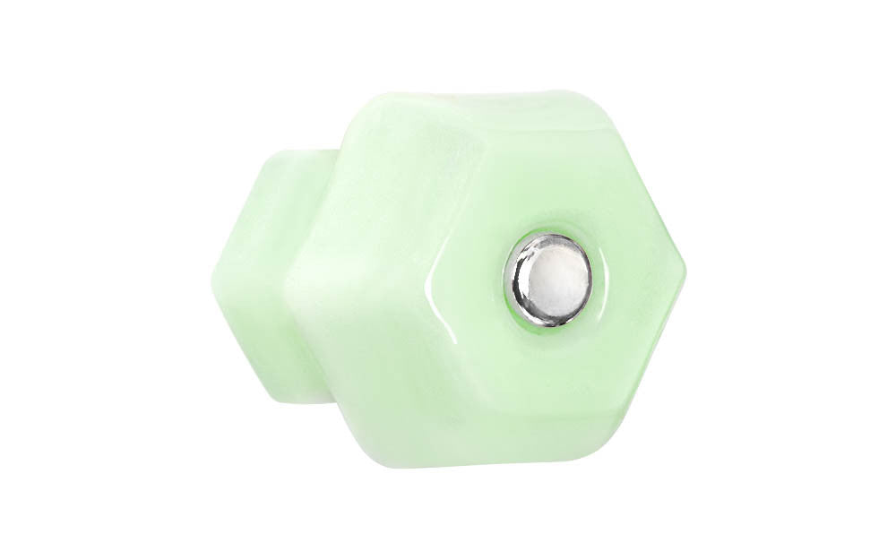 Restorers Classic Hexagonal Glass Knob - 1 Inch Diameter Restorers Classic Hexagonal Glass Knob - 1 Inch Diameter
