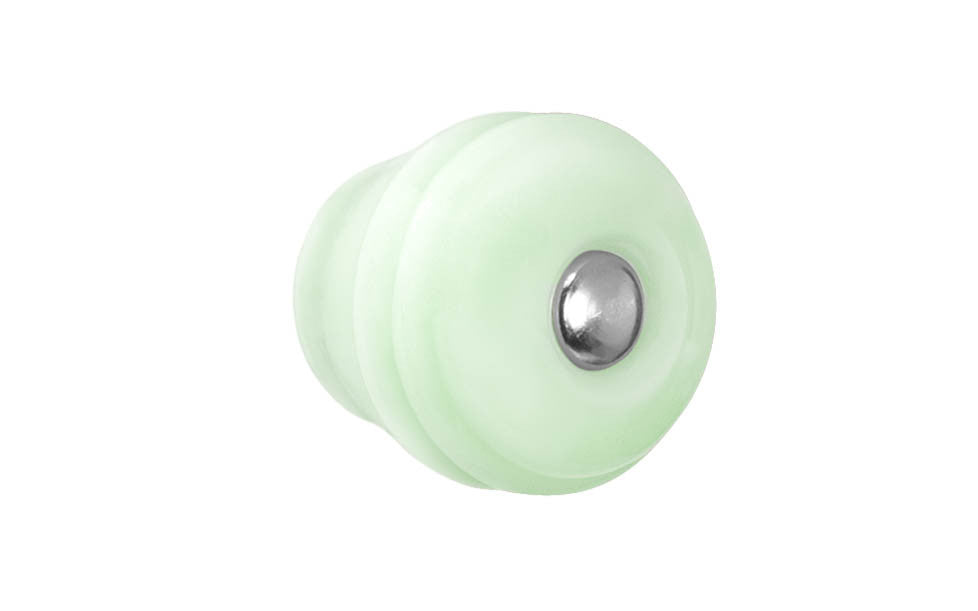 Round Beehive Style Glass Cabinet Knob ~ Milk Green - Jade Round Beehive Style Glass Cabinet Knob ~ Milk Green - Jade
