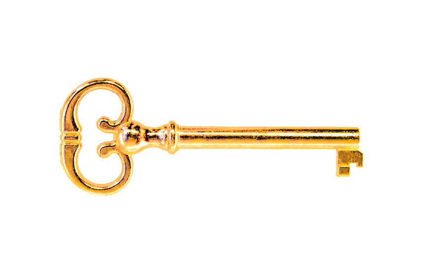 Skeleton Key ~ 1/4" x 1/4" Bit ~ Brass Finish