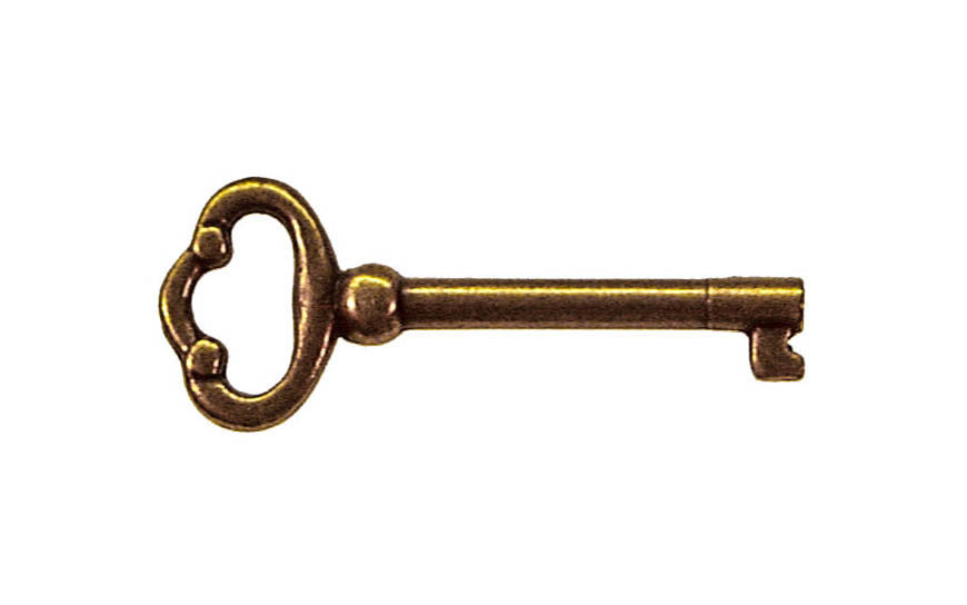 Skeleton Key ~ 3/16" x 3/16" Bit ~ Antique Brass Finish