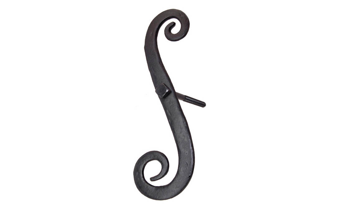 Black Finish Cast Iron Shutter Dog ~ 8-1/2" Long Length