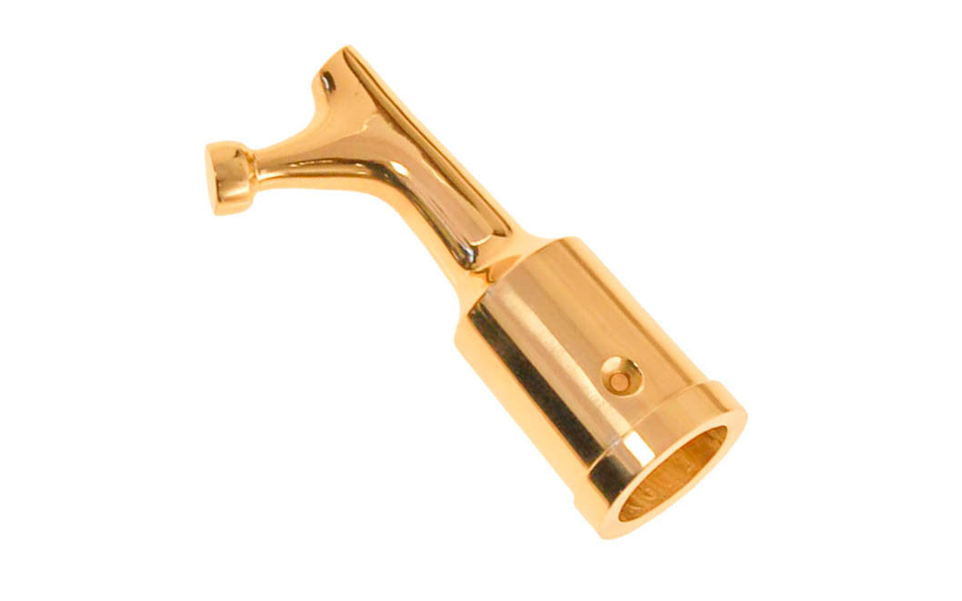 Solid Brass Transom Hook ~ Non-Lacquered Brass (will patina naturally over time)