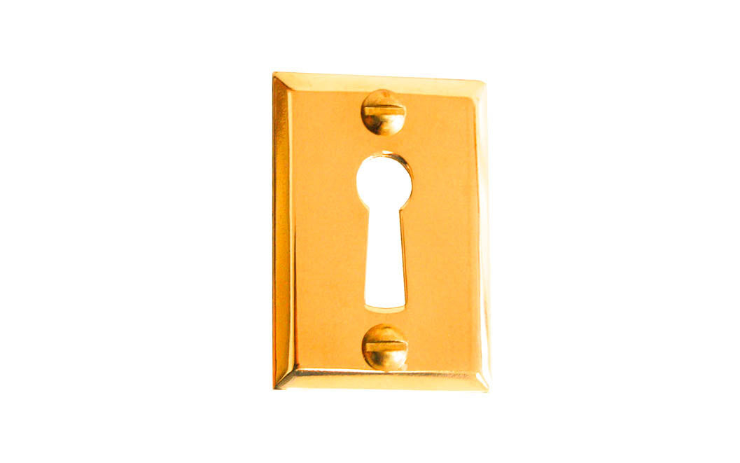 Classic Brass Rectangle Keyhole ~ Lacquered Brass Finish ~ Vintage-style Hardware · Traditional & classic ~ Made of quality stamped brass material ~ Traditional style with bevelled edges
