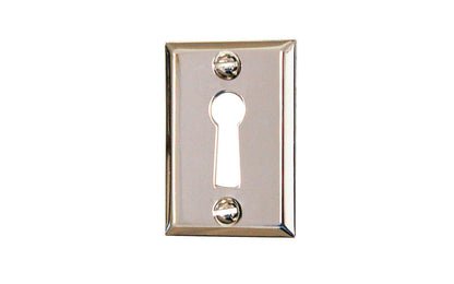Classic Brass Rectangle Keyhole ~ Polished Nickel Finish ~ Vintage-style Hardware · Traditional & classic ~ Made of quality stamped brass material ~ Traditional style with bevelled edges 