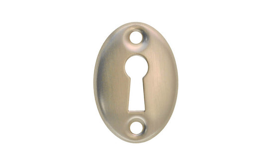 Classic Brass Oval Keyhole ~ Brushed Nickel Finish ~ Vintage-style Hardware · Traditional & classic ~ Made of quality stamped brass material ~ Smooth & traditional oval shape & style