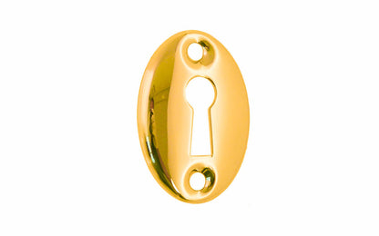 Classic Brass Oval Keyhole ~ Non-Lacquered Brass (will patina naturally over time) ~ Vintage-style Hardware · Traditional & classic ~ Made of quality stamped brass material ~ Smooth & traditional oval shape & style