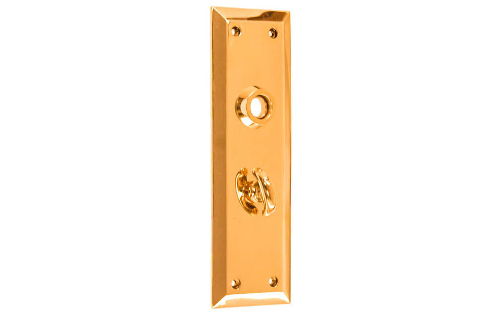 Solid Brass Escutcheon Door Plate with Thumb Turn ~ Lacquered Brass Finish