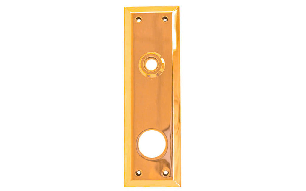 Solid Brass Escutcheon Keyway Cylinder Door Plate ~ Non-Lacquered Brass (will patina naturally over time)