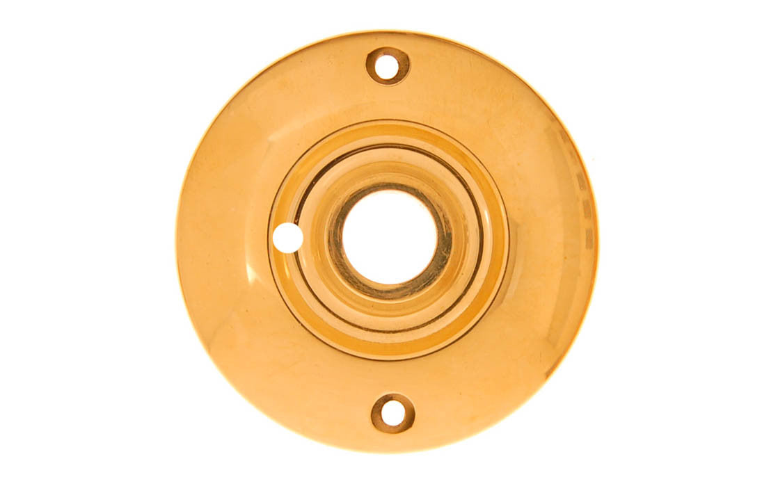Solid Brass Large Rosette ~ Privacy (Locking) ~ Lacquered Brass Finish