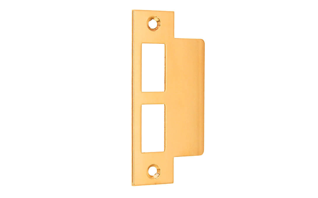 Solid Brass Door Mortise Strike ~ 4-7/8" X 1-1/4" ~ Lacquered Brass Finish