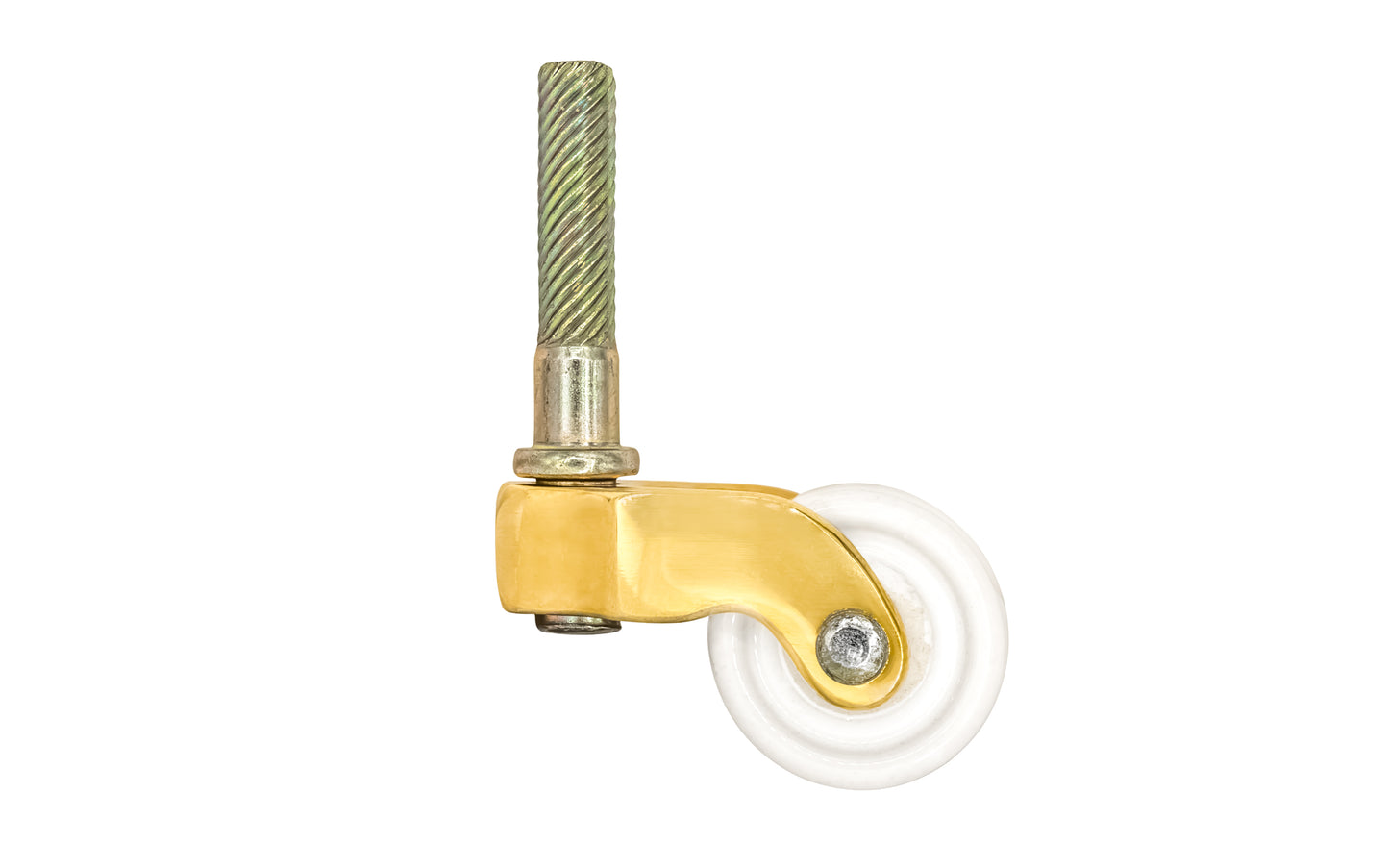 Solid Brass Stem Caster With Porcelain Wheel ~ 1-1/8" Wheel