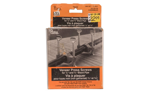 Jorgensen Pony Veneer Press Screws ~ 9622. For 1/2" & 3/4" black pipe.  Made in USA. 044295962209