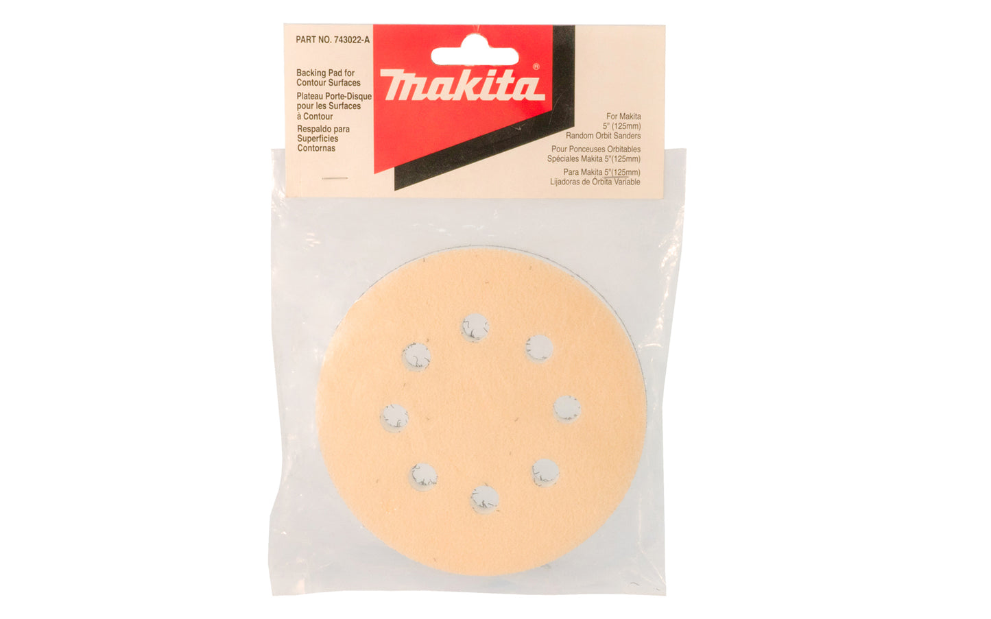 Makita 5" Backing Pad for Contour Surfaces. Makita Part No. 743022-A. 088381911719