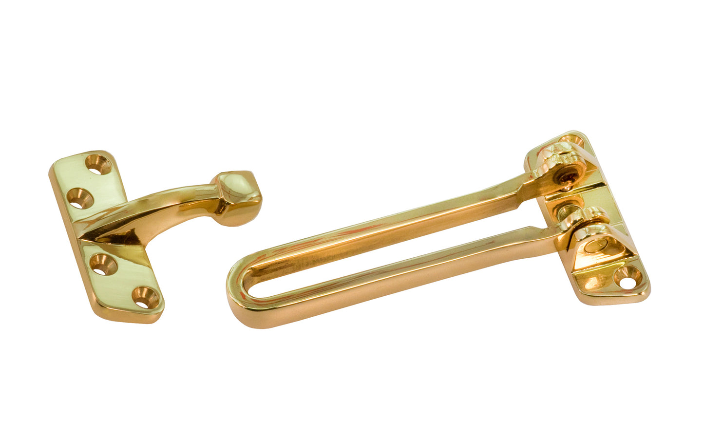 This door guard is designed for added security and as a decorative accent in houses and apartment. Partial opening of the door is permitted for ventilation or viewing while resisting possible forced entry. Cannot be unlocked from the outside. Guard is easy-to-install and operate. Designed to prevent damage to the door and trim when opening and closing.. Screws included. Made by Ultra Hardware.