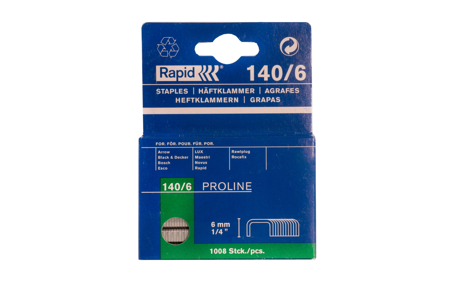 Rapid 1/4" (6 mm) Staples - Model 140/6. 7313469057014