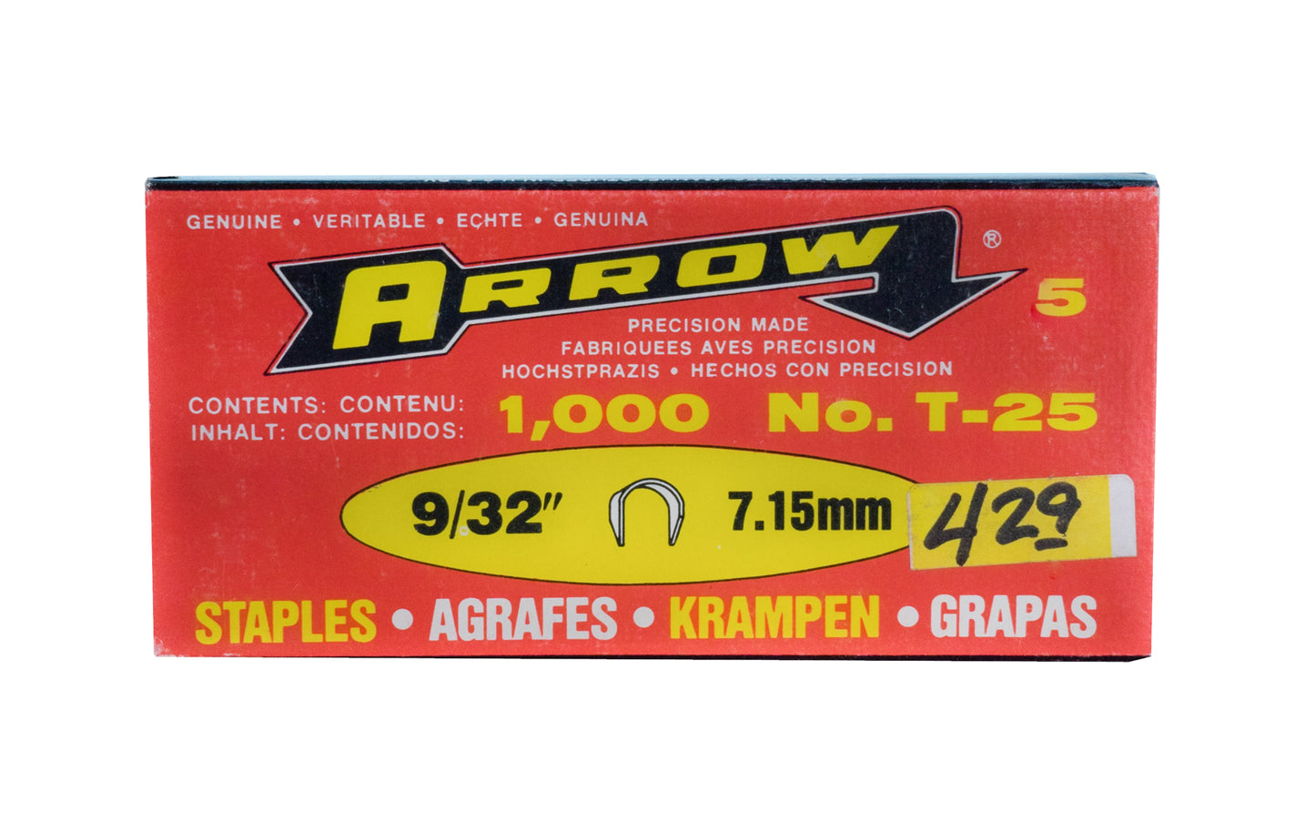 T-25 Arrow 9/32" Staples - 1000 Pack
